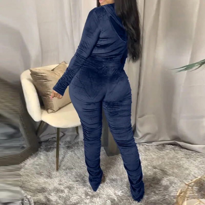 Bársonyos női tréningruha Sportruházat tavaszi kapucnis kabát pulóver+nadrág futó kocogó fitnesz felszerelések alkalmi edzéskészlet sportruha