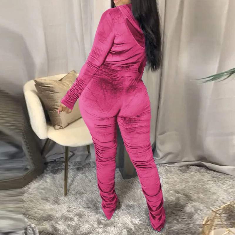 Bársonyos női tréningruha Sportruházat tavaszi kapucnis kabát pulóver+nadrág futó kocogó fitnesz felszerelések alkalmi edzéskészlet sportruha