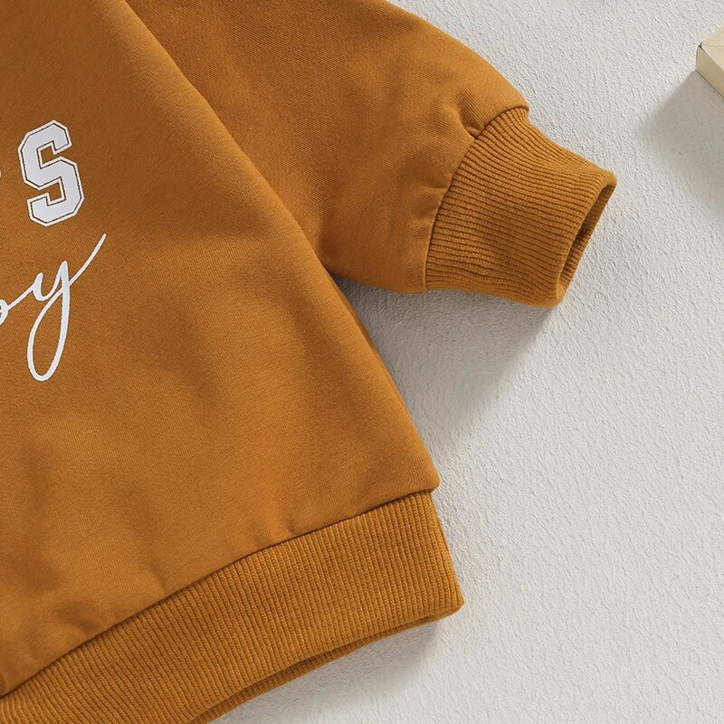 0-36 hónapos kisgyermek fiú őszi ruha szett, betűvel nyomtatott hosszú ujjú pulóver, rugalmas deréknadrág, 2 db-os ruha csecsemő lányoknak