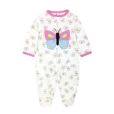 Footed Warm Baby Rompers 2023 Φθινόπωρο Χειμώνας χαριτωμένο ζώο Micro Polar Fleece Hot Baby Pijamas Βρεφικές φόρμες Πυτζάμες 0/3-12M