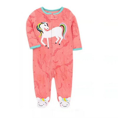 Footed Warm Baby Rompers 2023 Φθινόπωρο Χειμώνας χαριτωμένο ζώο Micro Polar Fleece Hot Baby Pijamas Βρεφικές φόρμες Πυτζάμες 0/3-12M