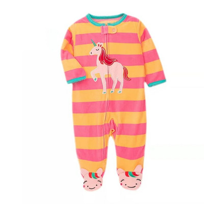 Footed Warm Baby Rompers 2023 Φθινόπωρο Χειμώνας χαριτωμένο ζώο Micro Polar Fleece Hot Baby Pijamas Βρεφικές φόρμες Πυτζάμες 0/3-12M