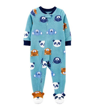 Footed Warm Baby Rompers 2023 Φθινόπωρο Χειμώνας χαριτωμένο ζώο Micro Polar Fleece Hot Baby Pijamas Βρεφικές φόρμες Πυτζάμες 0/3-12M