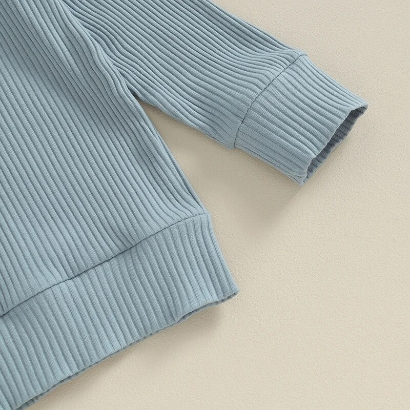 2-7 éves gyerek tavaszi őszi ruhák egyszínű bordás hosszú ujjú pulóver felsők nadrág szett 2db-os ruha csecsemő fiúknak és lányoknak