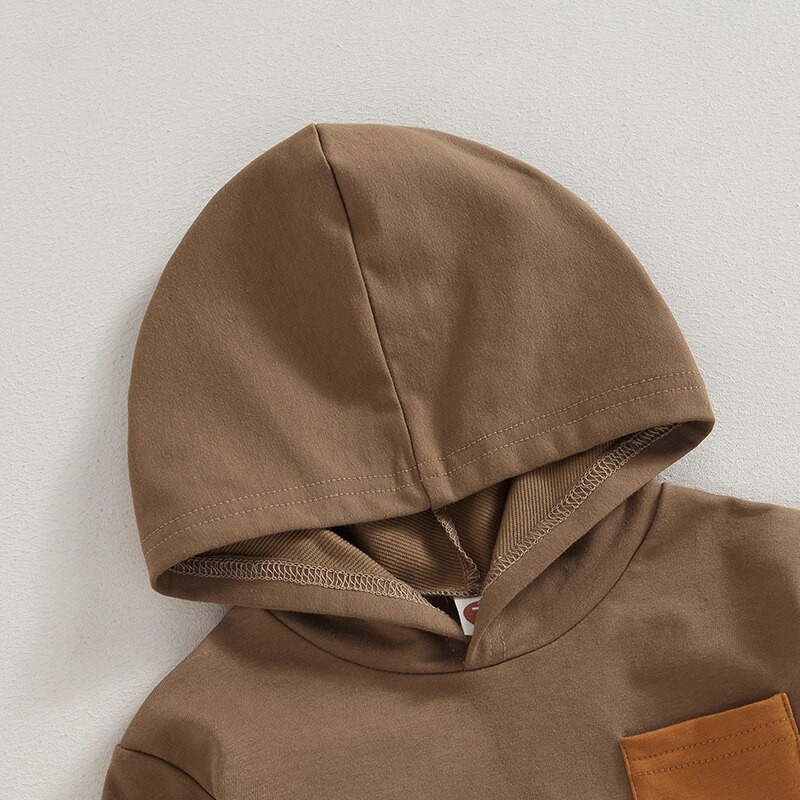 0-36 hónapos baba fiúk kapucnis ruhakészlet, hosszú ujjú kapucnis pulóver elasztikus derékkal, melegítőnadrág ruhák csecsemő fiúknak