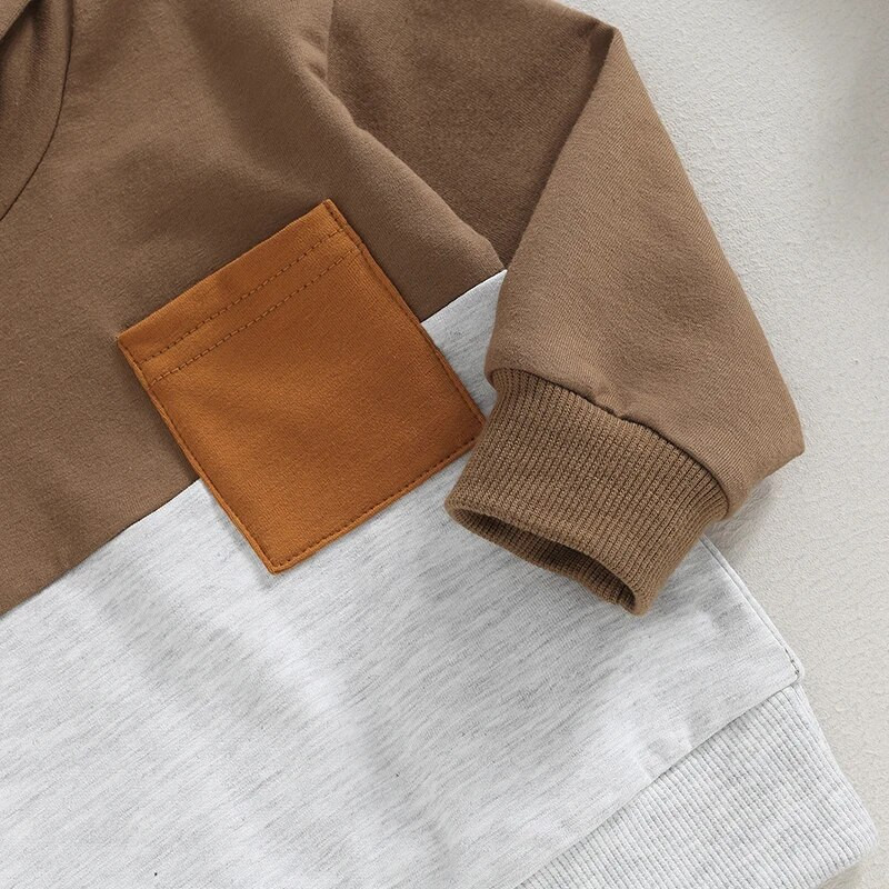 0-36 hónapos baba fiúk kapucnis ruhakészlet, hosszú ujjú kapucnis pulóver elasztikus derékkal, melegítőnadrág ruhák csecsemő fiúknak