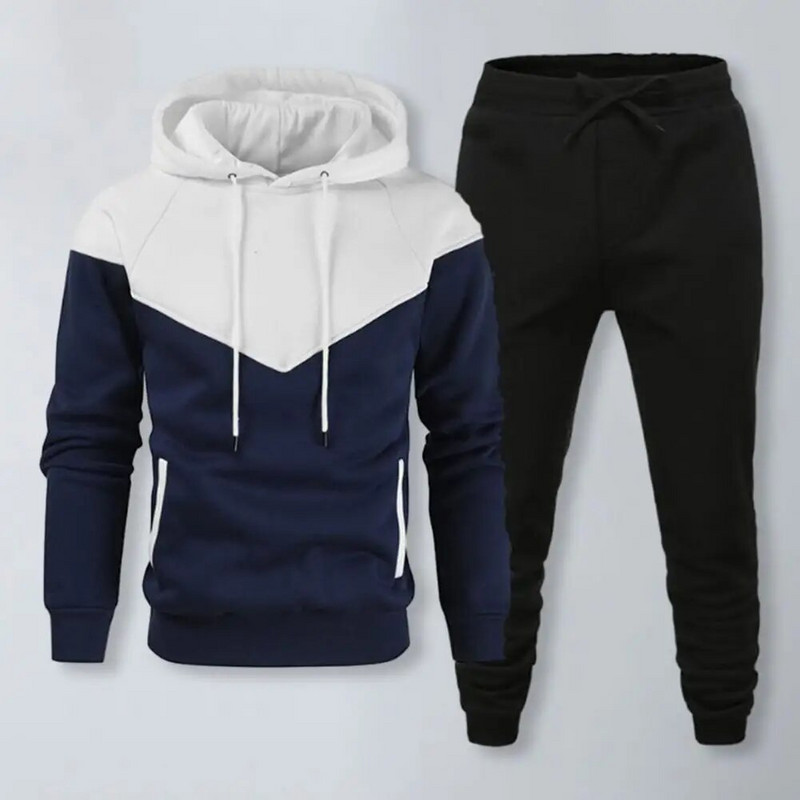 2 db/Szett kapucnis pulóver szett húzózsinór puha meleg elasztikus derék Kapucnis Bokapántos sport felső nadrág öltöny aktív viselet