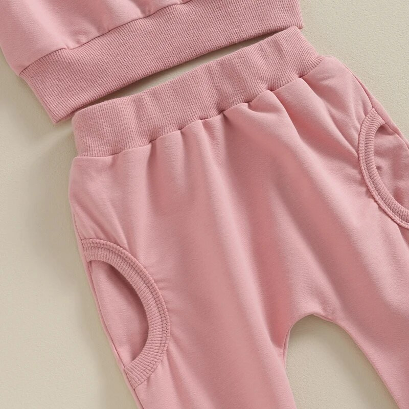 0-36 hónapos kisgyermek nadrág szettek hosszú ujjú, betűvel nyomtatott pulóver hosszú nadrág szettek csecsemő lányoknak Őszi tavaszi ruhák