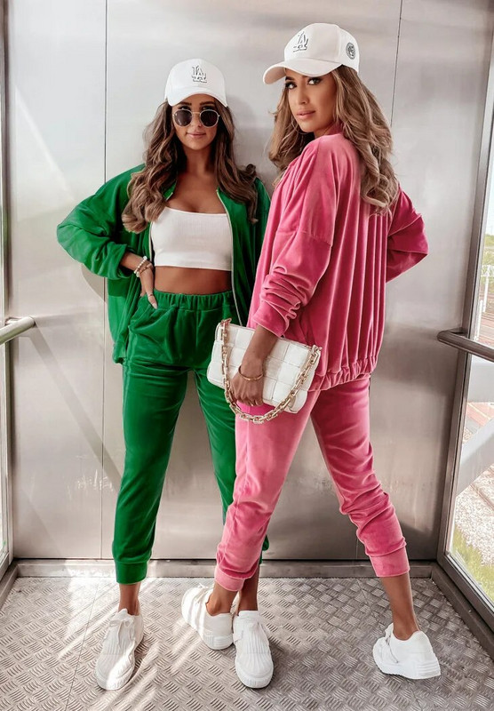 Tavaszi őszi női sport öltöny Koreai bársony cipzáras kabát bő nadrág futó kocogó fitnesz edzés alkalmi szett tréningruha