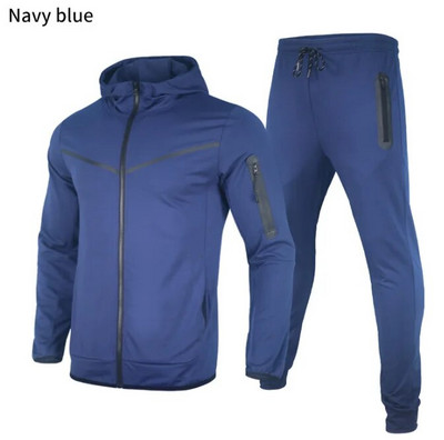 Ανδρική αθλητική φόρμα Thin Tech Fleece Σχεδιαστή Φούτερ Φούτερ σετ δύο τεμαχίων Αθλητική φούτερ με μακρυμάνικο φούτερ για την άνοιξη φθινόπωρο 3XL