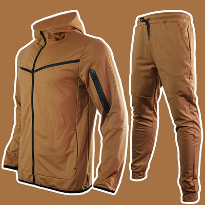Ανδρική αθλητική φόρμα Thin Tech Fleece Σχεδιαστή Φούτερ Φούτερ σετ δύο τεμαχίων Αθλητική φούτερ με μακρυμάνικο φούτερ για την άνοιξη φθινόπωρο 3XL