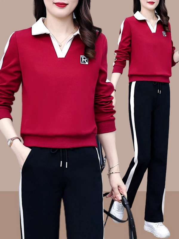 4XL tavaszi női sport ruha pulóverek hosszú ujjú pulóver széles lábú nadrág futó kocogó fitnesz felszerelés alkalmi szett tréningruha