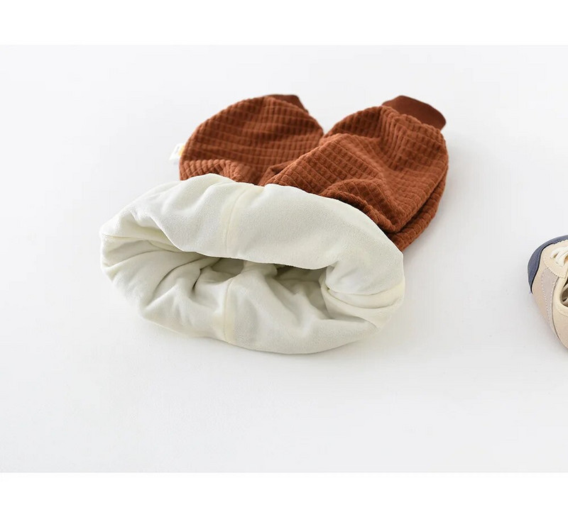 Őszi tél fiú lány csecsemő medve stílus plusz bársony vastag alkalmi pulóver gyerekeknek rajzfilm hímzés tömör ceruza nadrág