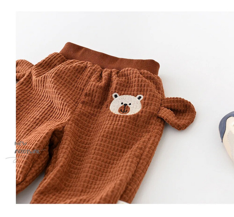 Őszi tél fiú lány csecsemő medve stílus plusz bársony vastag alkalmi pulóver gyerekeknek rajzfilm hímzés tömör ceruza nadrág