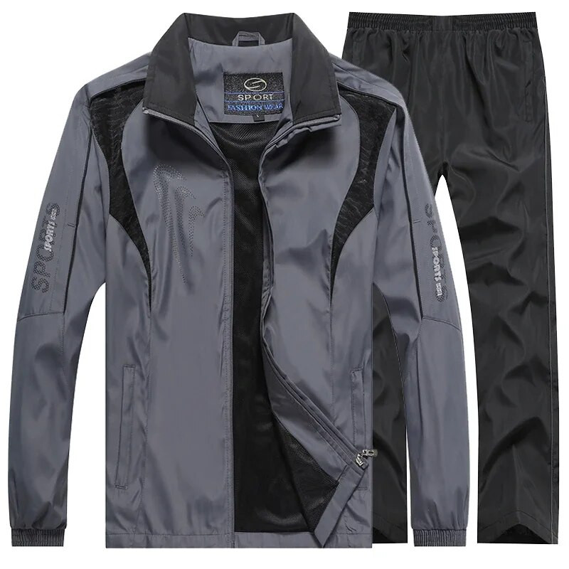 Férfi atlétikai futóruha kapucnis pulóver Alkalmi, teljes cipzáras kabát + izzítónadrág szett edzőterem kocogás sportruha felsőruházat férfi ruházat