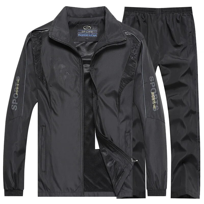 Férfi atlétikai futóruha kapucnis pulóver Alkalmi, teljes cipzáras kabát + izzítónadrág szett edzőterem kocogás sportruha felsőruházat férfi ruházat