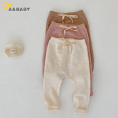 ma&baby 0-3Y Βρέφος Νεογέννητο Νήπιο Βρέφος Κοριτσάκια Αγόρια Παντελόνια Μονόχρωμα Μαλακά Κολάν Ελαστικό παντελόνι χαρέμι Παντελόνι με πάτο