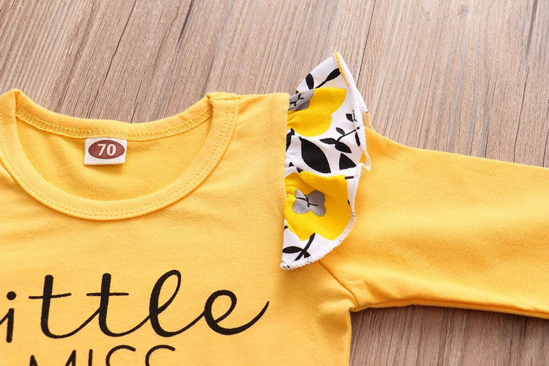 Újszülött baba ruhák lányoknak 3 DB készletek Aranyos Little Miss Sassy nadrág felsők + nadrágok + fejpánt Bebe gyerek lányok ruházati felszerelések