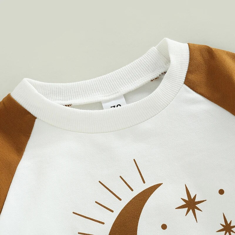 ma&baby 0-18M csecsemő újszülött baba lány póló Sun Star Print hosszú ujjú jumpsuit kisgyermek őszi tavaszi ruházat