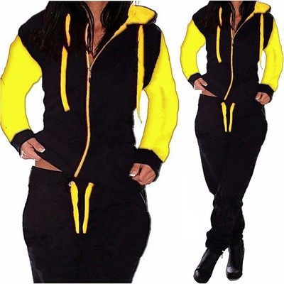 Őszi téli meleg polár női sport ruha tréningruha ruhák bő kapucnis kabát + nadrág futó kocogó fitnesz edzés alkalmi szett