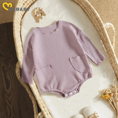 Ma&Baby 0-24M Νεογέννητο Βρέφος Κοριτσάκι Αγόρι Μακρυμάνικο Λεπτό Ολόσωμο Μαλακό Μωρό Φθινοπωρινά Ανοιξιάτικα Ρούχα