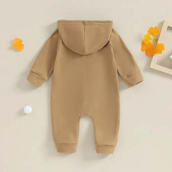 ma&baby 0-24M Νεογέννητο Βρέφος Βρεφικά Κορίτσια Αγόρια Ολόσωμη φόρμα με μακρυμάνικο φερμουάρ με κουκούλα Ρούχα φθινοπωρινής άνοιξης για νήπια