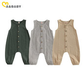 ma&baby 0-18M Νεογέννητο Βρέφος Βρέφος Κοριτσάκι Αμάνικο Romper Καλοκαιρινό νήπιο Casual Ρούχα