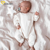 Ma&Baby 0-24M Νεογέννητο αγοράκι Κοριτσάκι Romper Βρεφική φόρμα για νήπιο μακρυμάνικο Ζεστό φθινοπωρινό ανοιξιάτικο