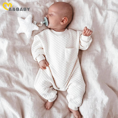 Ma&Baby 0-24M Новородено бебе, момче, момиче, комбинезон, гащеризон с дълъг ръкав, топло есенно-пролетно облекло