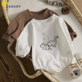 Ma&Baby 0-18M Νεογέννητο Βρέφος Αγοράκι Κοριτσάκι Romper Dinosaur Print Jumpsuit Toddler Baby Cute μακρυμάνικο ανοιξιάτικα ρούχα