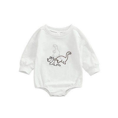 Ma&Baby 0-18M Νεογέννητο Βρέφος Αγοράκι Κοριτσάκι Romper Dinosaur Print Jumpsuit Toddler Baby Cute μακρυμάνικο ανοιξιάτικα ρούχα