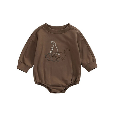 Ma&Baby 0-18M Νεογέννητο Βρέφος Αγοράκι Κοριτσάκι Romper Dinosaur Print Jumpsuit Toddler Baby Cute μακρυμάνικο ανοιξιάτικα ρούχα