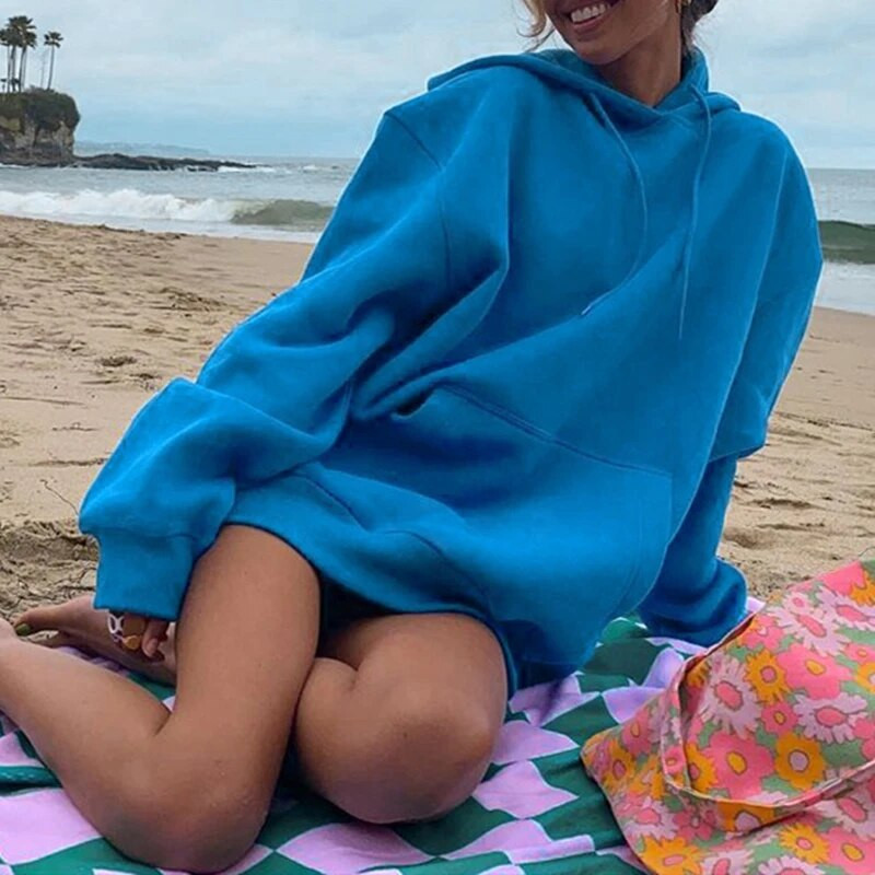 2021-es őszi téli pulóver 2 db szett tömör tréningruha, női bő, hosszú ujjú pulóver kapucnis pulóver + rövidnadrág utcai alkalmi sportruha