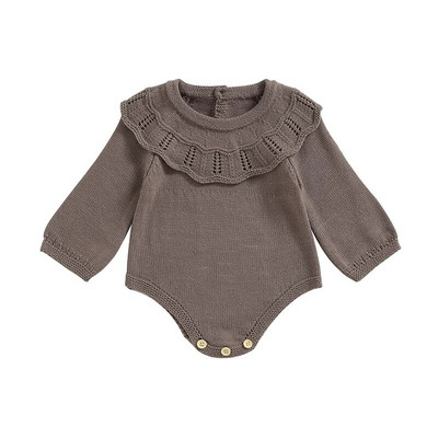 ma&baby 0-24M Νεογέννητο Βρέφος Κοριτσάκι Ρόμπερ Πλεκτό Βολάν με μακρύ μανίκι Ζεστή άνοιξη Φθινόπωρο Χειμερινά ρούχα
