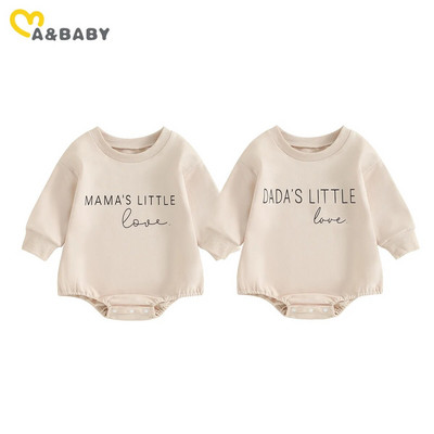 ma&baby 0-18M újszülött csecsemő baba fiú lány nadrág őszi tavaszi betű hosszú ujjú jumpsuit játszóruha kisgyermek ruházat