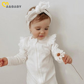 ma&baby 0-6M Νεογέννητο Βρεφικό Κοριτσάκι Πλεκτό Δαντελένιο Μακρυμάνικο Romper Χαριτωμένο νήπιο κοριτσάκι Φθινοπωρινά ανοιξιάτικα ρούχα