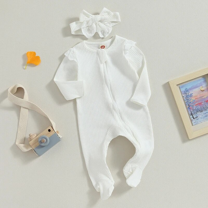 ma&baby 0-6M újszülött baba lány kombinéta kötött csipke hosszú ujjú nadrág Aranyos kisgyermek kislány őszi tavaszi ruha