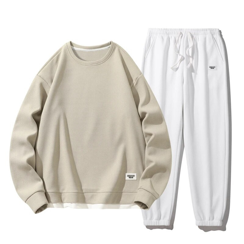 Alkalmi férfi szettek egyszínű futóruha Férfi pulóver és nadrág szett Utcai ruházat Fasion sportruházat 2 részes sport szett férfi