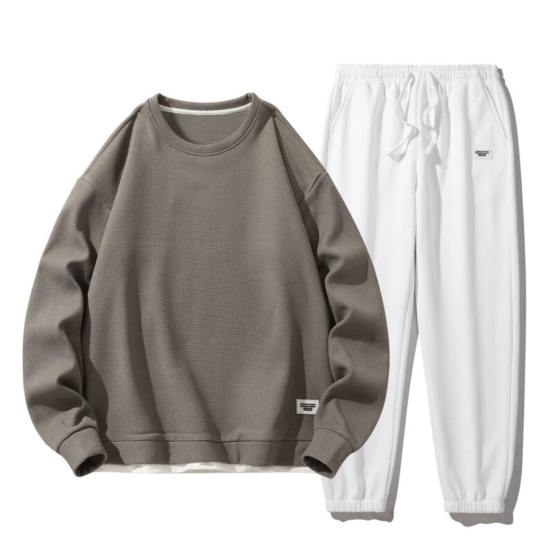 Alkalmi férfi szettek egyszínű futóruha Férfi pulóver és nadrág szett Utcai ruházat Fasion sportruházat 2 részes sport szett férfi