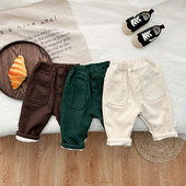 Φθινοπωρινό Χειμώνας Νέα Μόδα Baby Plus Velvet Thicken Ζεστό Casual Παντελόνι Ρετρό Μασίφ Κορίτσι Παιδικό Φλις Φούτερ Παντελόνι Αγόρι Βαμβακερό
