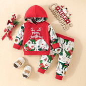 ma&baby 3-24M Χριστουγεννιάτικα Νεογέννητα Βρέφη Κοριτσάκι Αγόρι Σετ Ρούχα Santa Deer Χιονάνθρωπος μακρυμάνικο παντελόνι Χριστουγεννιάτικες στολές D05