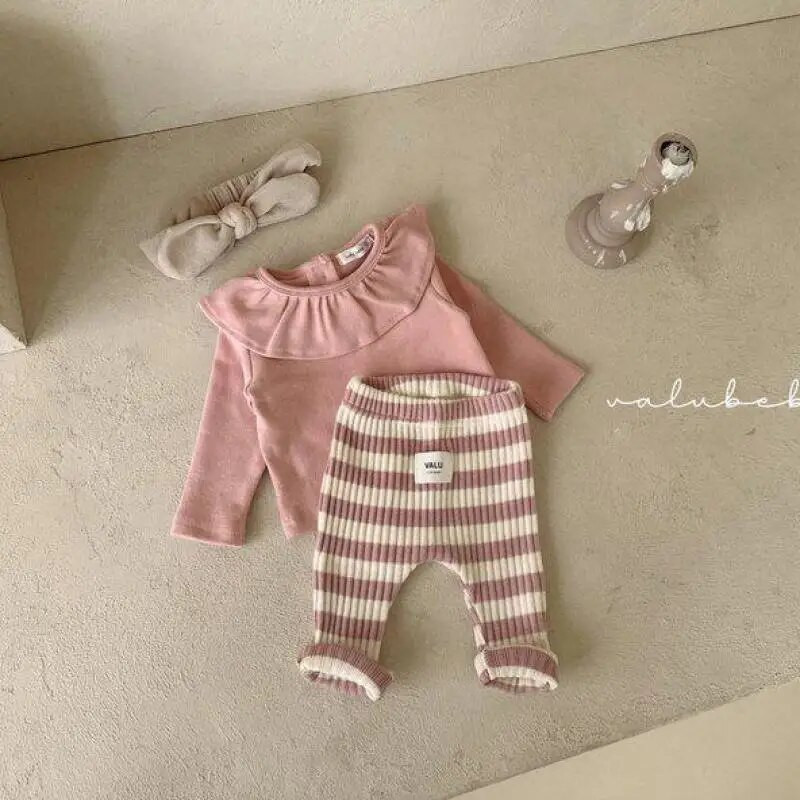 Őszi téli gyermek csíkos plusz bársonyos meleg leggings fiú baba bordás polár vastag alkalmi nadrág lány gyerek pamut nadrág