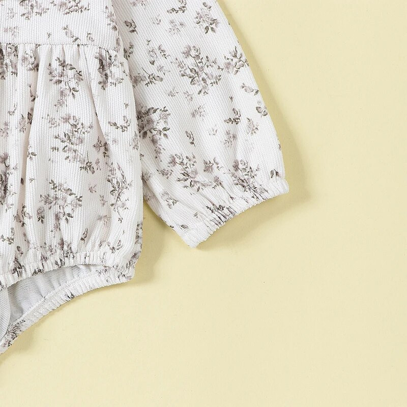 Csecsemő kislány virágos nadrág fejpánttal, hosszú ujjú baba gallérral, gyerekruházattal