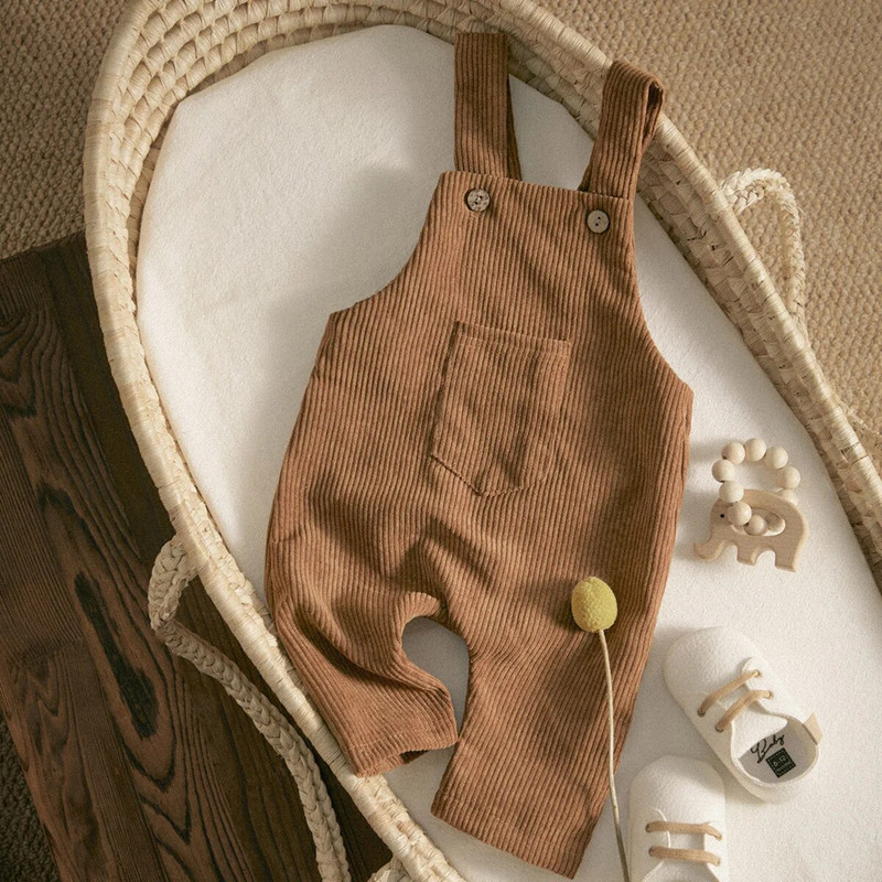 Ma&Baby 0-3 éves kisgyermek csecsemő újszülött csecsemő fiú lány kombinéta overál gombos Vintage ujjatlan nadrág őszi tavaszi ruházat