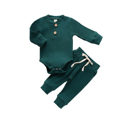Ma&Baby 0-24M Νεογέννητο Πλεκτό Βρεφικό Βρεφικό Σετ Κοριτσάκι με μακρυμάνικο κουμπιά Παντελόνι Ρούχα Φθινοπωρινή άνοιξη Βρεφικά ρούχα