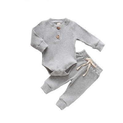 Ma&Baby 0-24M Νεογέννητο Πλεκτό Βρεφικό Βρεφικό Σετ Κοριτσάκι με μακρυμάνικο κουμπιά Παντελόνι Ρούχα Φθινοπωρινή άνοιξη Βρεφικά ρούχα