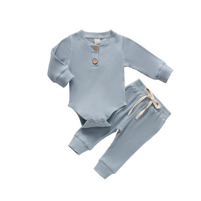 Ma&Baby 0-24M Νεογέννητο Πλεκτό Βρεφικό Βρεφικό Σετ Κοριτσάκι με μακρυμάνικο κουμπιά Παντελόνι Ρούχα Φθινοπωρινή άνοιξη Βρεφικά ρούχα