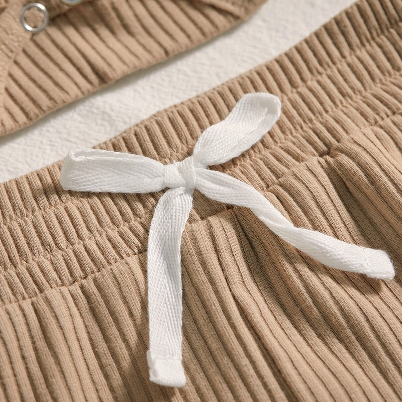 Ma&Baby 0-24M újszülött kötött baba fiú lány ruhakészlet hosszú ujjú gombos nadrág ruhák őszi tavaszi babaruha