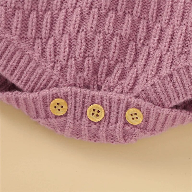 Őszi babaruha szett Kötött, háromszög háromszög lábbetétes gombos egyrészes jumpsuit+sapkák Kisgyermek kisfiú lány ruhák