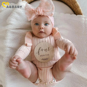 ma&baby 0-18M Βρέφος Νεογέννητο Κοριτσάκι Romper Knit Ruffle Μακρυμάνικο Jumpsuit Ζεστό Φθινόπωρο Χειμώνας Παιδικά Ρούχα
